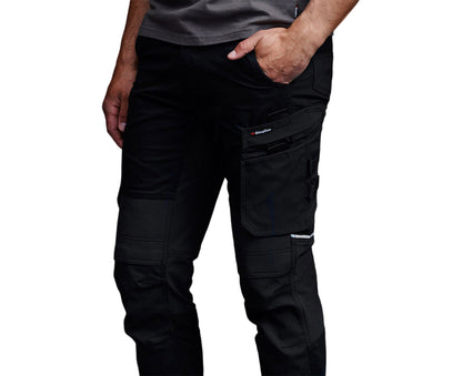 Men'S Quantum Lightweight Stretch Ripstop Pants with Knee Inserts - Black