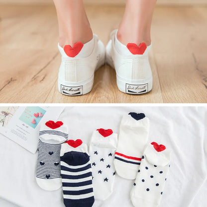 10 Pieces = 5 Pairs Korea Summer Socks Women Cartoon Animal Bear Mouse Socks Cute Funny Invisible Cotton Ankle Socks Size 35-41