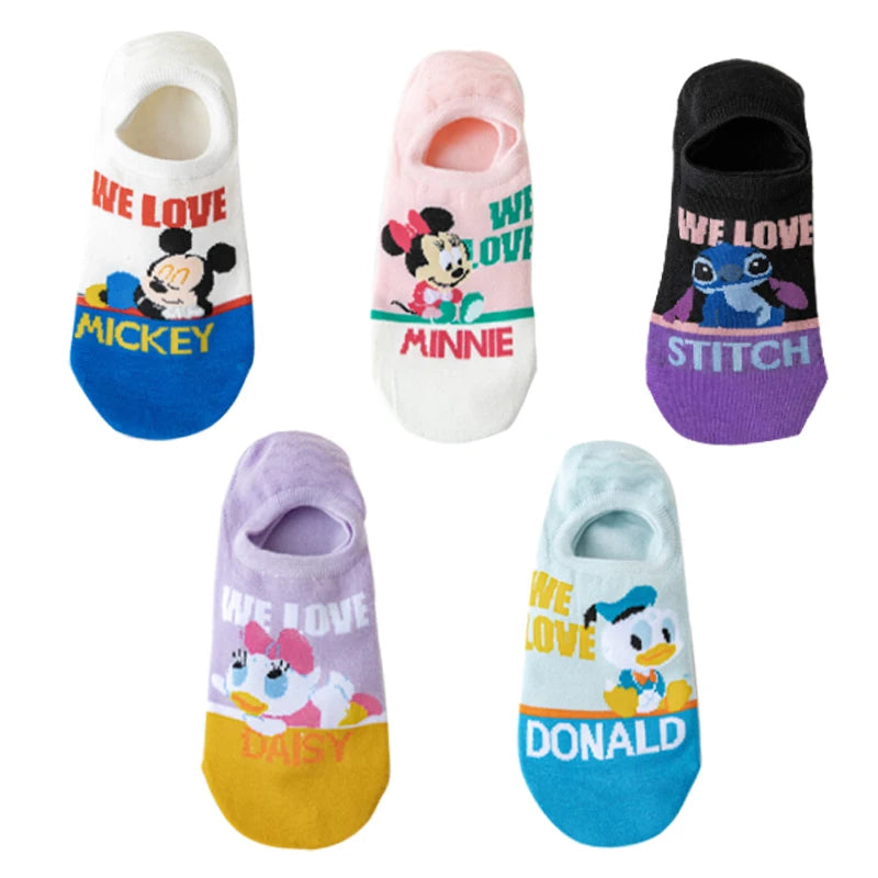 10 Pieces = 5 Pairs Korea Summer Socks Women Cartoon Animal Bear Mouse Socks Cute Funny Invisible Cotton Ankle Socks Size 35-41