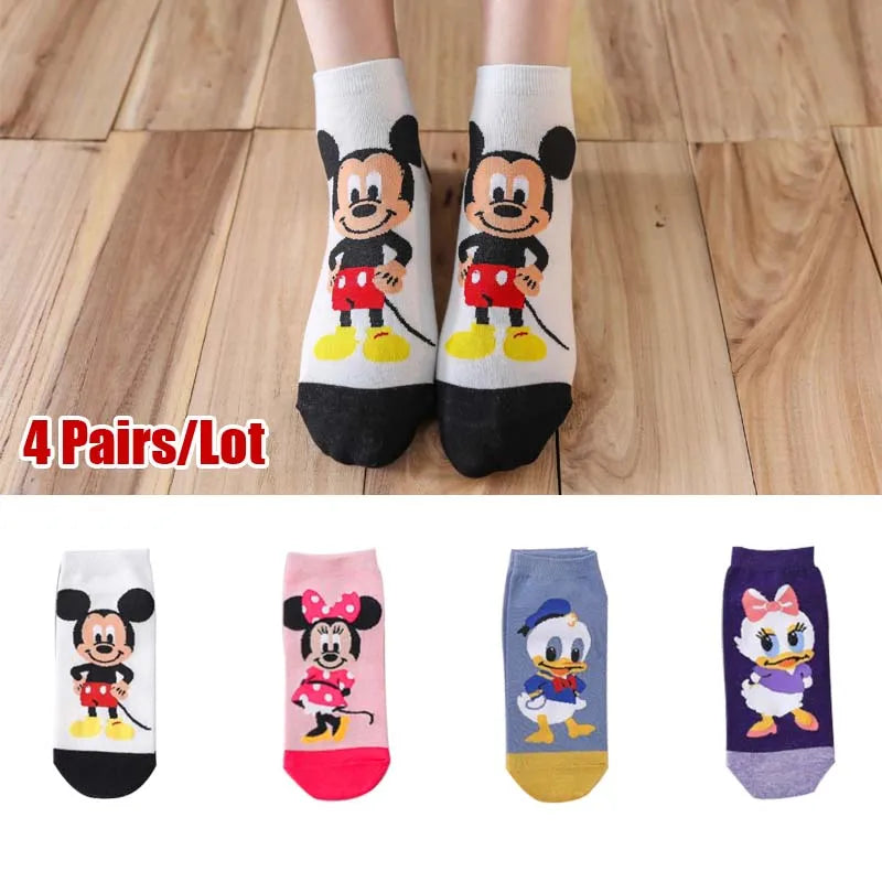 10 Pieces = 5 Pairs Korea Summer Socks Women Cartoon Animal Bear Mouse Socks Cute Funny Invisible Cotton Ankle Socks Size 35-41