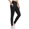 Yoga Pants for Women High Waist with Pockets Flex Leggings Tummy Control Workout Running Tights - Black